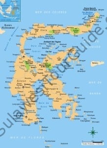 Sulawesi Tour Destination Map